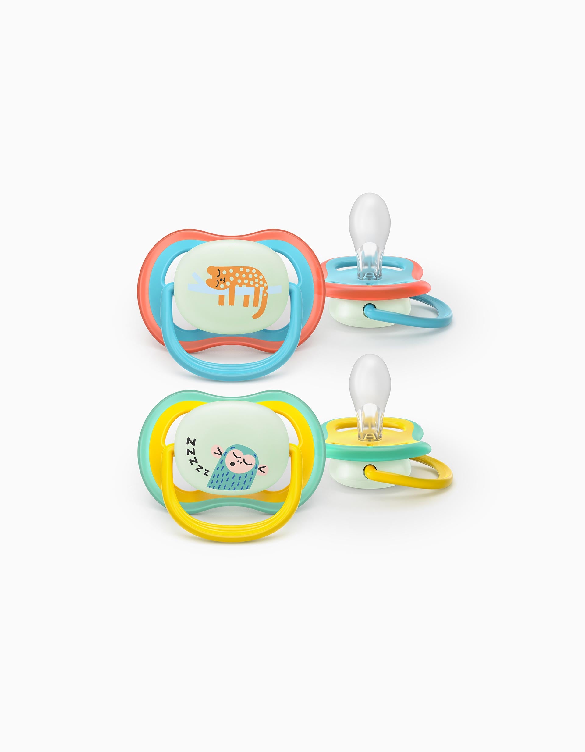 Pack of 2 Philips Avent Ultra Air Night Soothers for Boys, 18M+