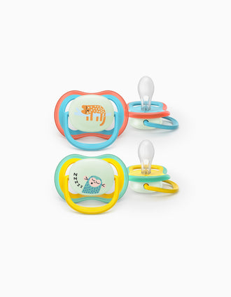 Pack 2 Sucettes Ultra Air Night Philips Avent pour Garçon, 18M+