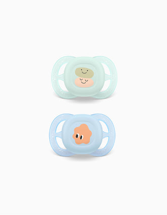 Pack 2 Sucettes Ultra Start Deco Philips Avent pour Garçon, 0-2 M