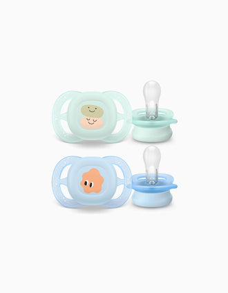 Pack 2 Sucettes Ultra Start Deco Philips Avent pour Garçon, 0-2 M