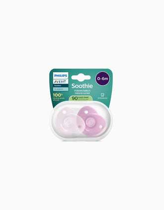 Pack 2 Chupetas Soothie Philips Avent para Menina, 0-6M