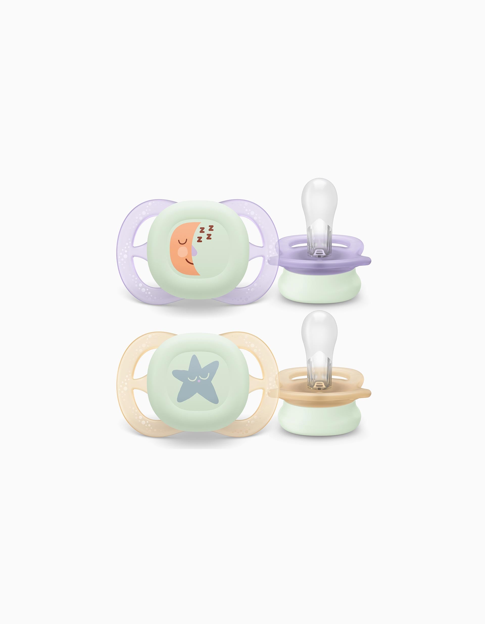 Pack 2 Chupetas Ultra Start Night Philips Avent para Menina, 0-2M