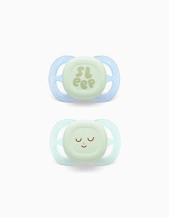 Pack 2 Sucettes Ultra Start Night Philips Avent pour Garçon, 0-2 M