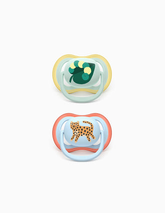 Pack of 2 Philips Avent Ultra Air Deco Soothers for Boys, 0-6M