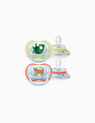 Pack of 2 Philips Avent Ultra Air Deco Soothers for Boys, 0-6M