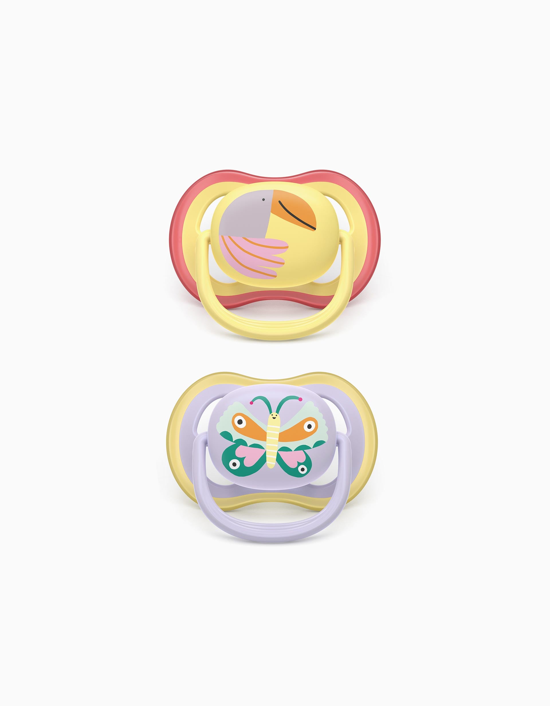 Pack of 2 Philips Avent Ultra Air Deco Soothers for Girls, 0-6M