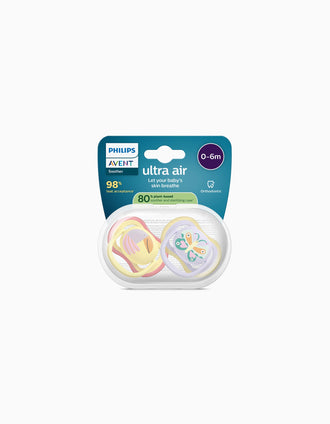 Pack de 2 Sucettes Ultra Air Deco Philips Avent pour Fille, 0-6M