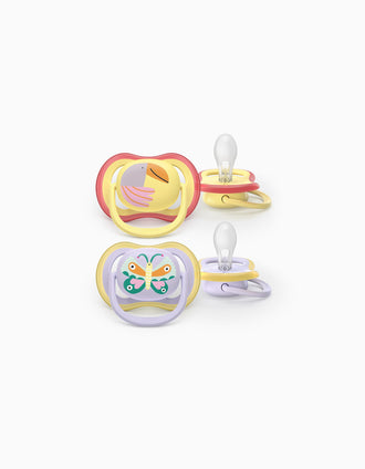 Pack de 2 Sucettes Ultra Air Deco Philips Avent pour Fille, 0-6M