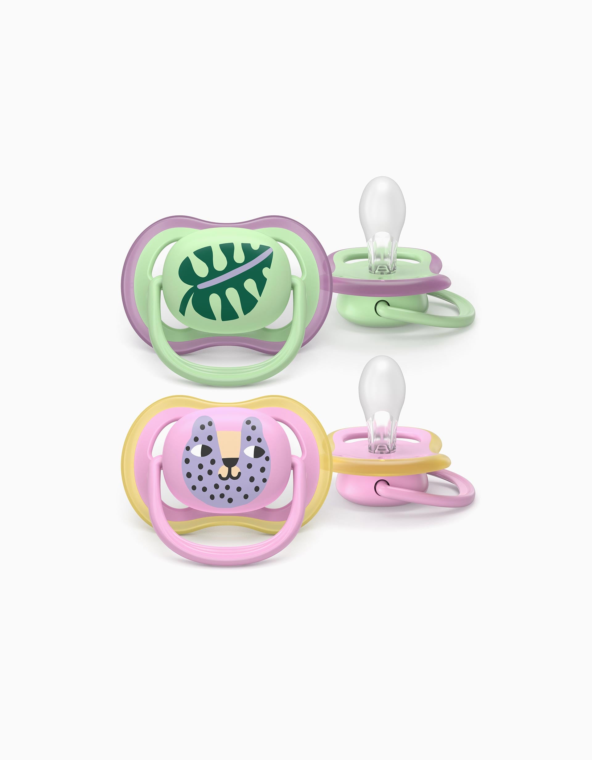 Pack of 2 Philips Avent Ultra Air Deco Soothers for Girls, 6-18M