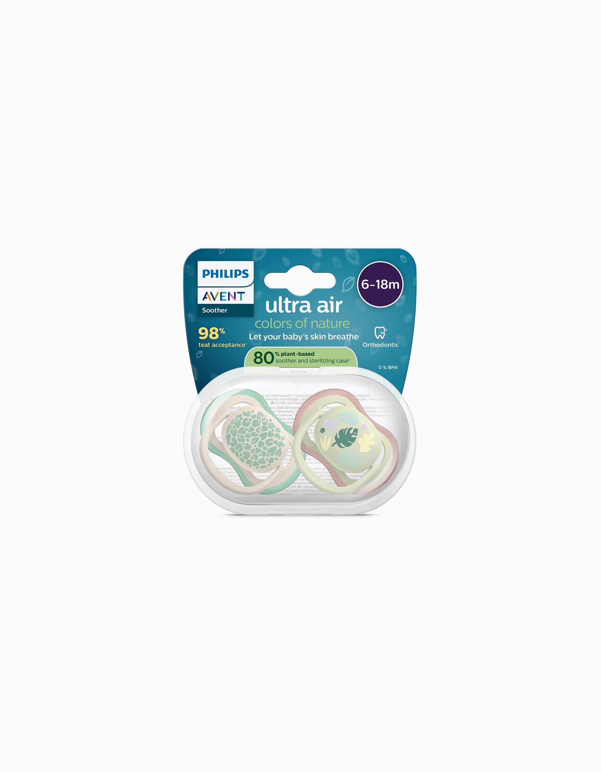 Pack of 2 Philips Avent Ultra Air Soothers, 6-18M