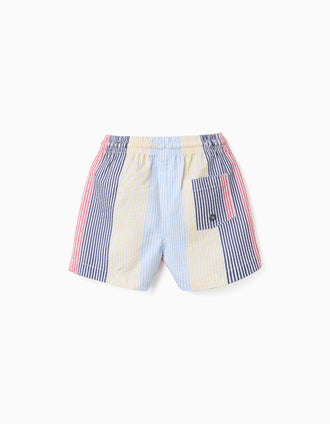 Striped swim shorts with drawstring You&Me for baby boys, red/blue/yellow