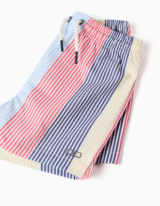 Striped swim shorts with drawstring You&Me for baby boys, red/blue/yellow