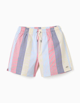 Striped swim shorts with drawstring You&Me for men, red/blue/yellow