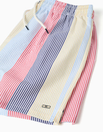 Striped swim shorts with drawstring You&Me for men, red/blue/yellow