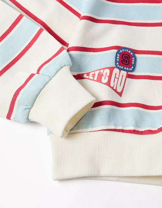 Sweat cardada às riscas com capuz Stitch para menina, multicolor