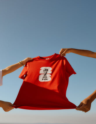 T-shirt de algodão Portugal FIFA World Cup 2026 para criança, vermelho