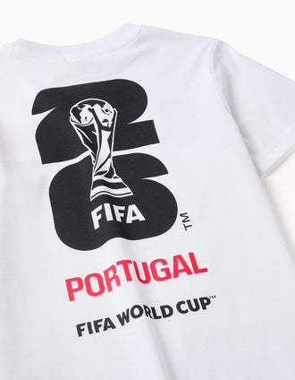 T-shirt de algodão Portugal FIFA World Cup 2026 para criança, branco