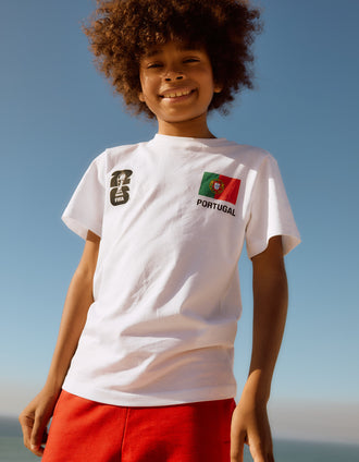 T-shirt de algodão Portugal FIFA World Cup 2026 para criança, branco