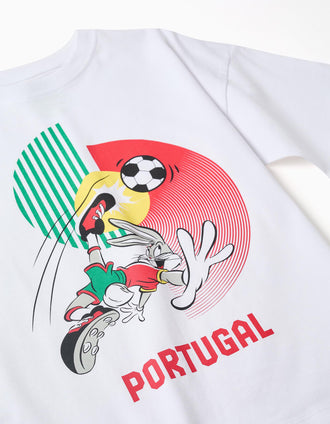 T-shirt de algodão com estampado do Bugs Bunny para criança, branco