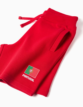 Calções de algodão Portugal FIFA World Cup 2026 para criança, vermelho