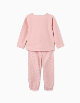 Pyjama en polaire avec étoiles brodées pour fille, rose