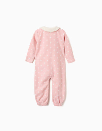 Pijama pelele de felpa polar con estrellas para recién nacida y bebé, rosa