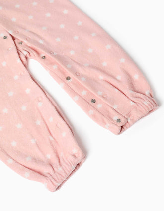 Pijama pelele de felpa polar con estrellas para recién nacida y bebé, rosa