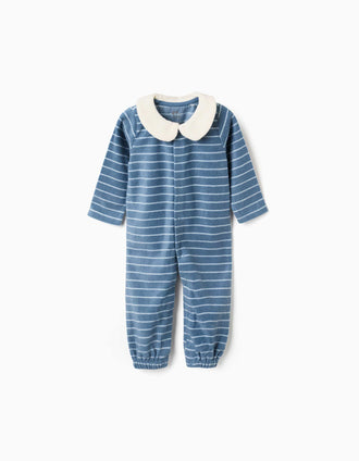 Dors-bien en polaire à rayures pour nouveau-né et bébé, bleu