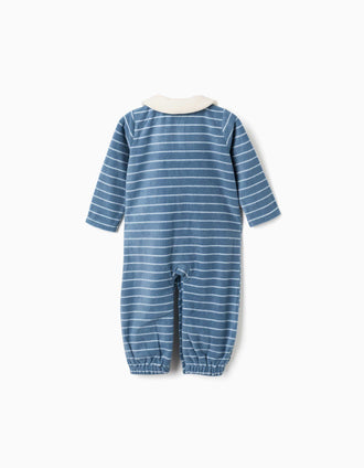 Dors-bien en polaire à rayures pour nouveau-né et bébé, bleu
