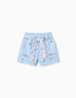 Cotton shorts with print Carolina Celas x Zippy for girls, light blue
