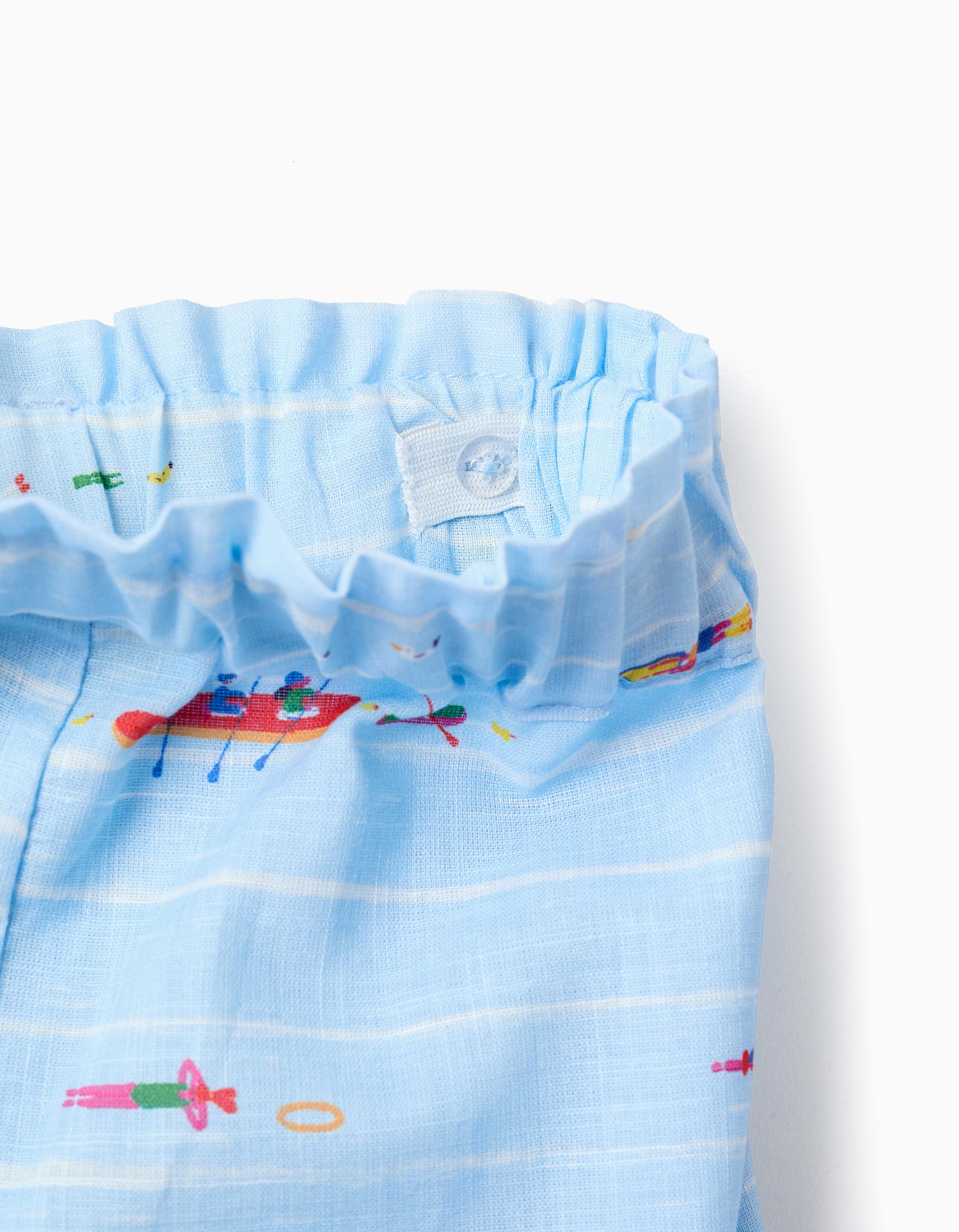 Pantalón corto de algodón con estampado Carolina Celas x Zippy para niña, azul