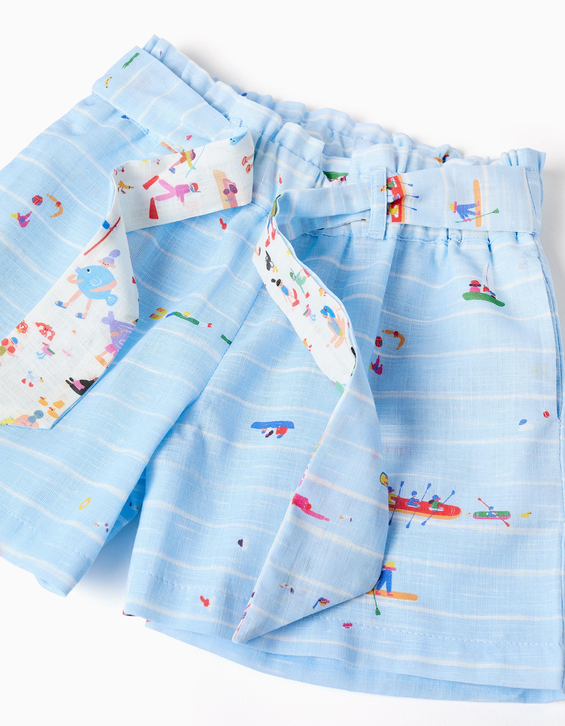 Pantalón corto de algodón con estampado Carolina Celas x Zippy para niña, azul