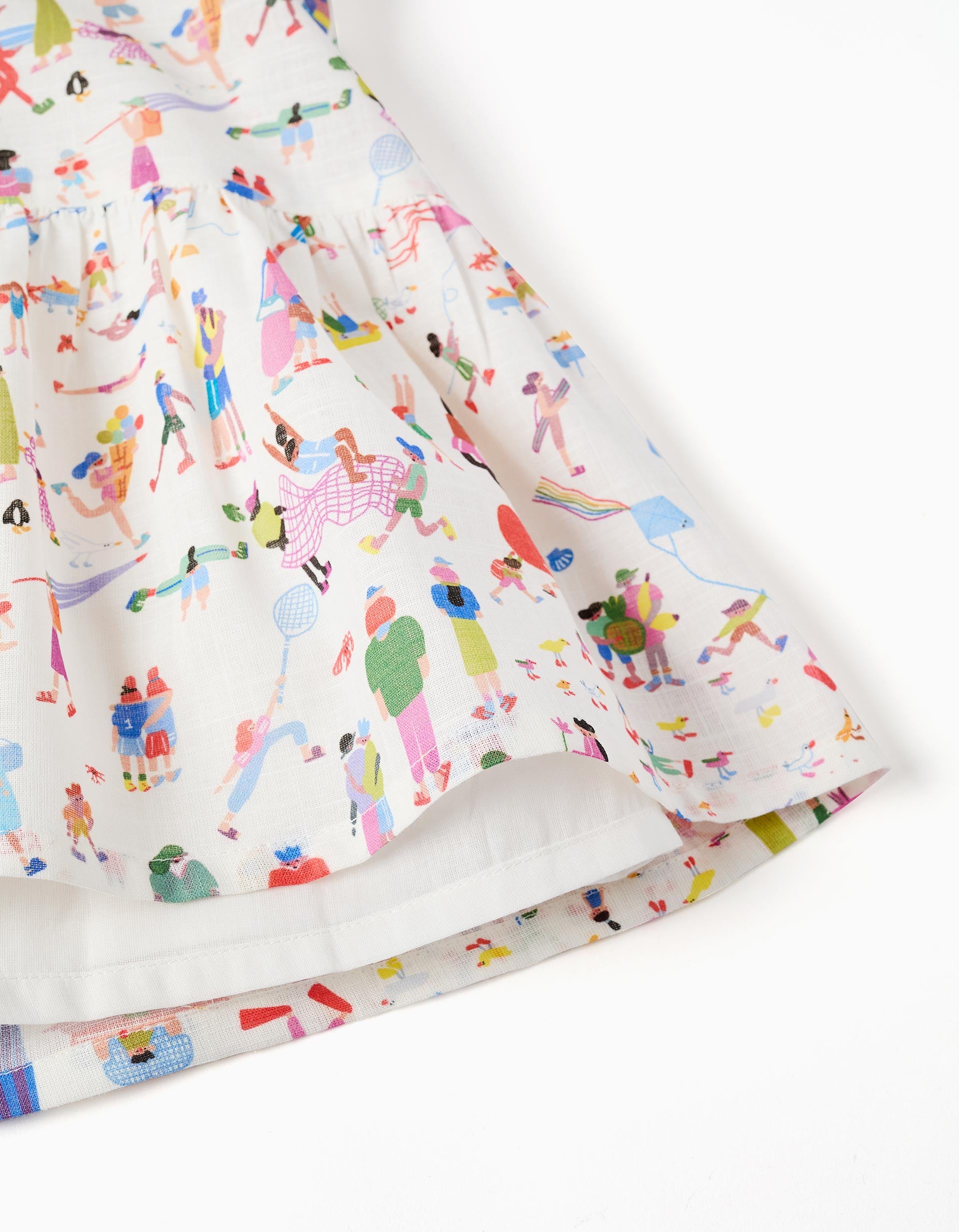 Vestido de tirantes con estampado Carolina Celas x Zippy para niña, blanco