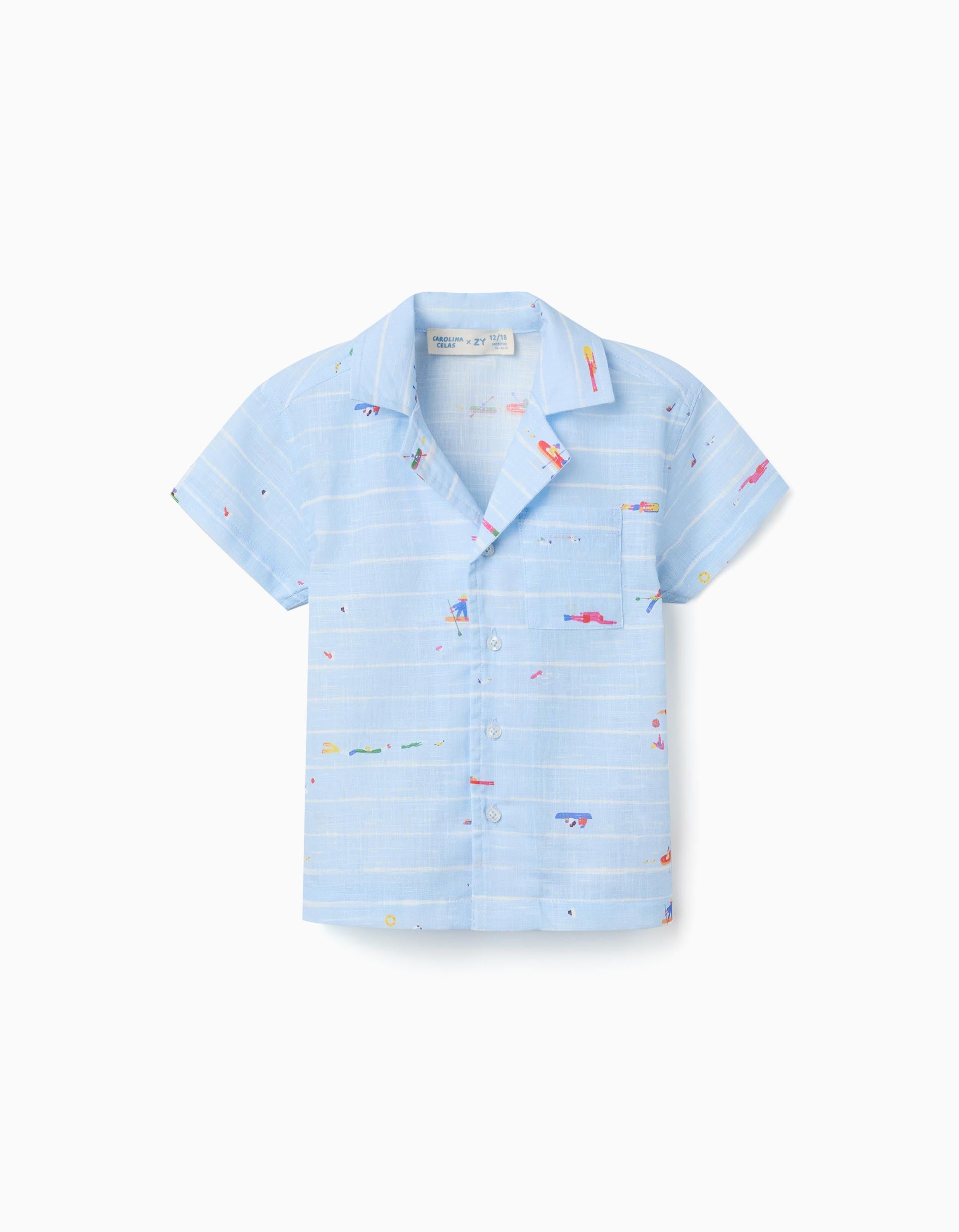 Camisa de algodón con estampado Carolina Celas x Zippy para bebé niño, azul