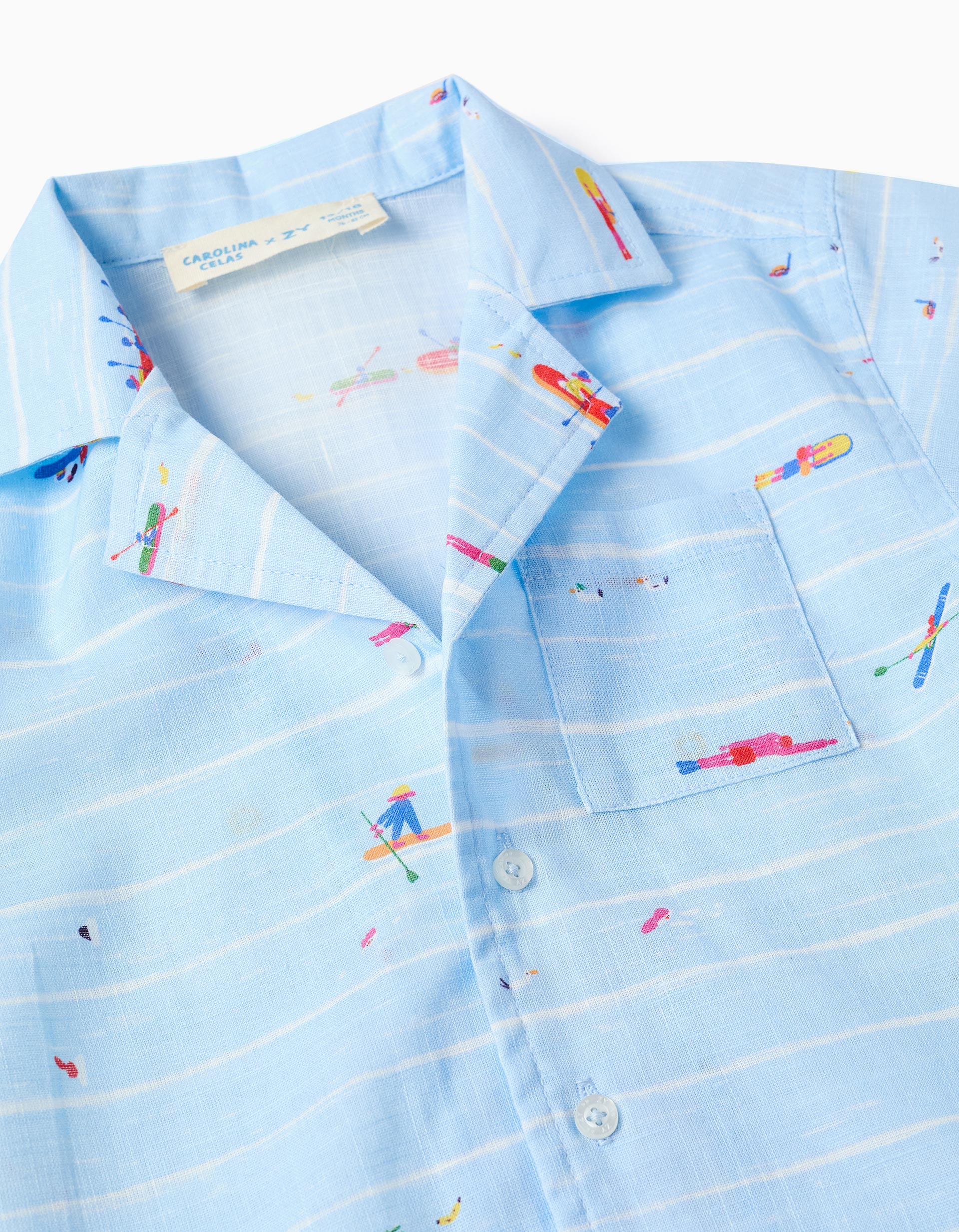 Camisa de algodón con estampado Carolina Celas x Zippy para bebé niño, azul