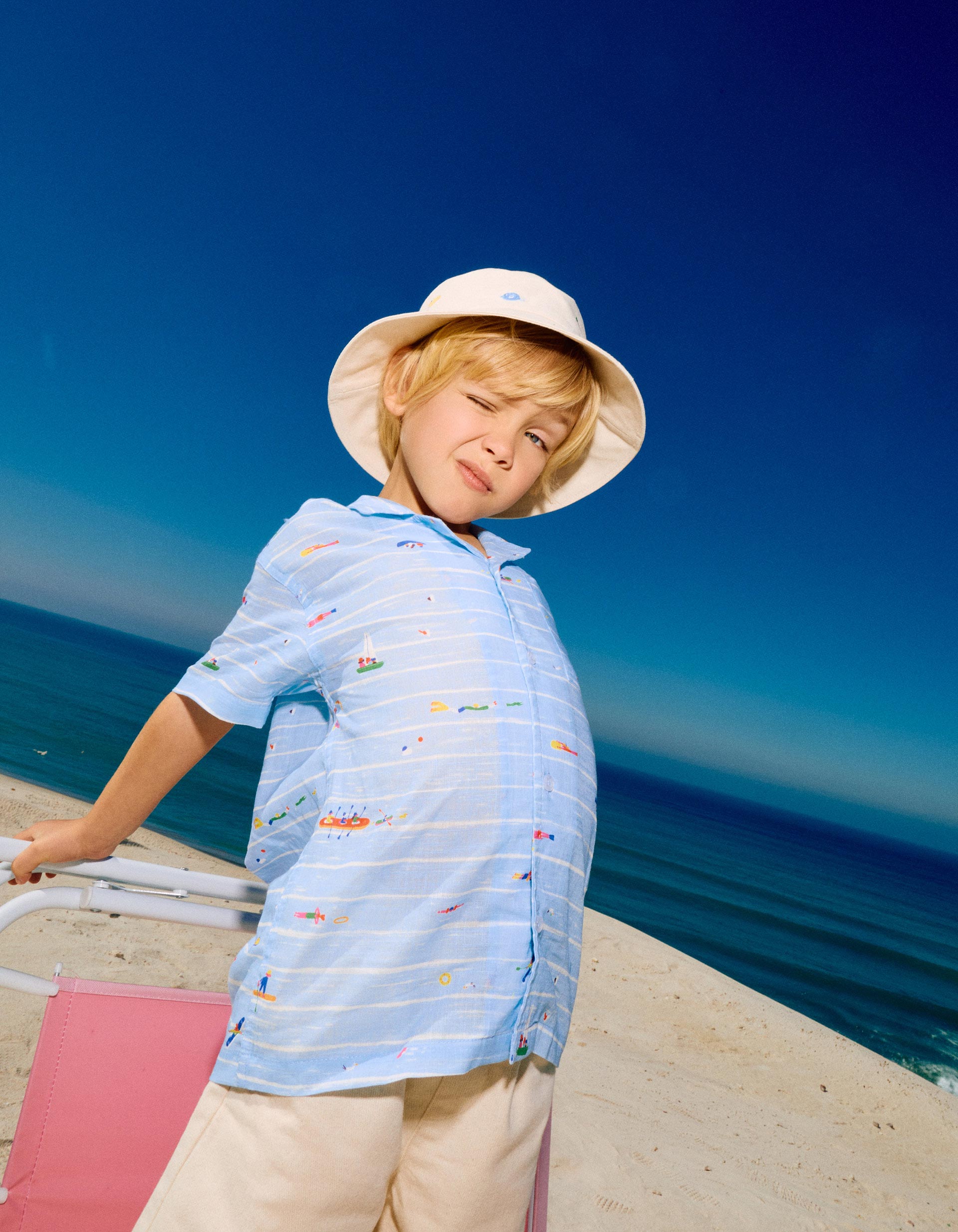 Camisa de algodón con estampado Carolina Celas x Zippy para niño, azul