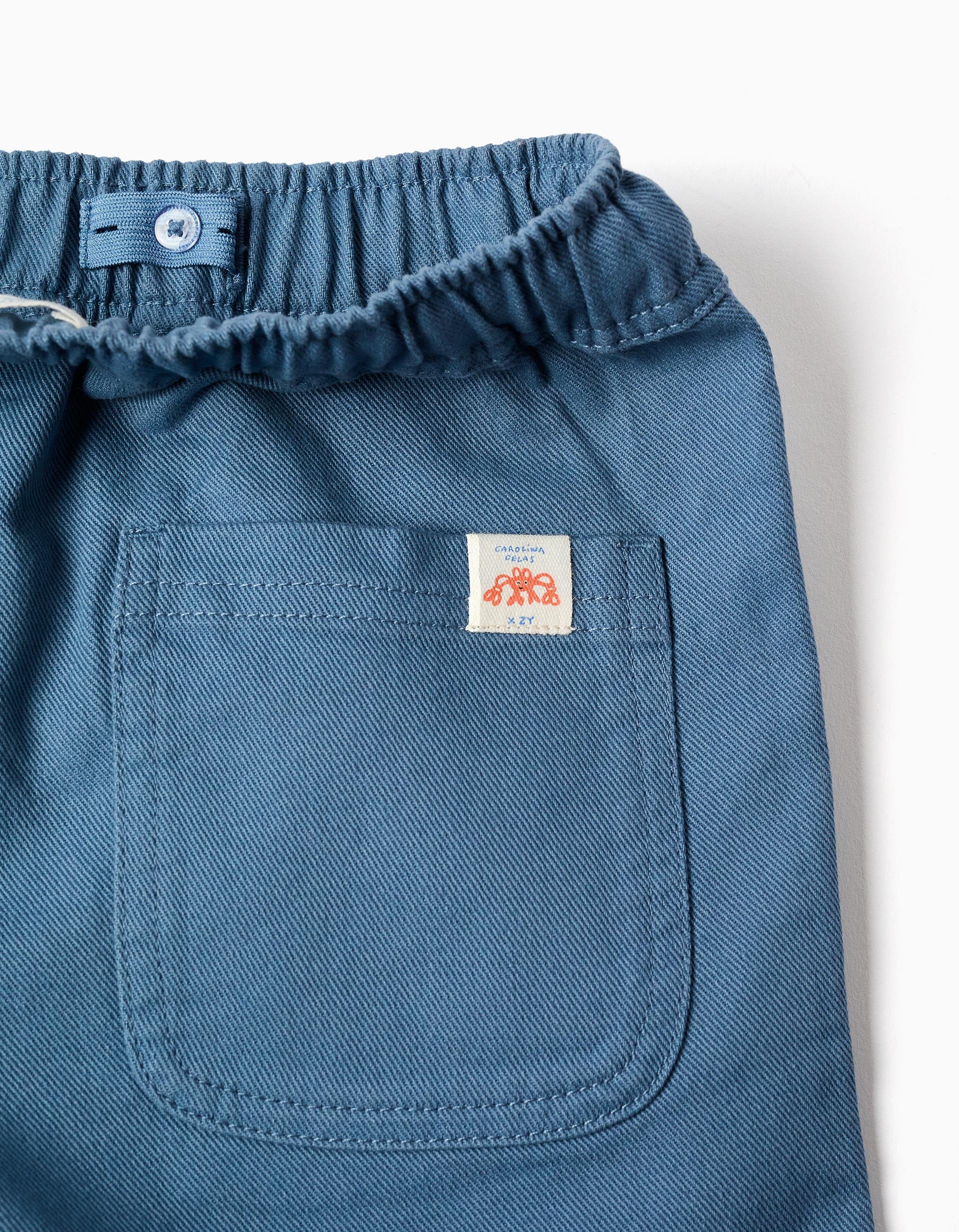 Bermudas largas con cordón Carolina Celas x Zippy para niño, azul
