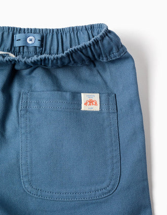 Short long en coton avec cordon Carolina Celas x Zippy pour garçon, bleu