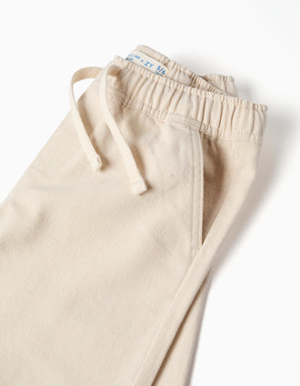 Short long en coton avec cordon Carolina Celas x Zippy pour garçon, beige