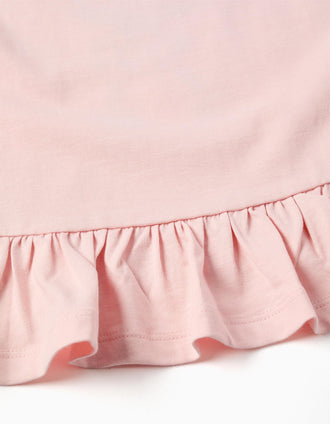 T-shirt de manga comprida com estampado Minnie para bebé e menina, rosa
