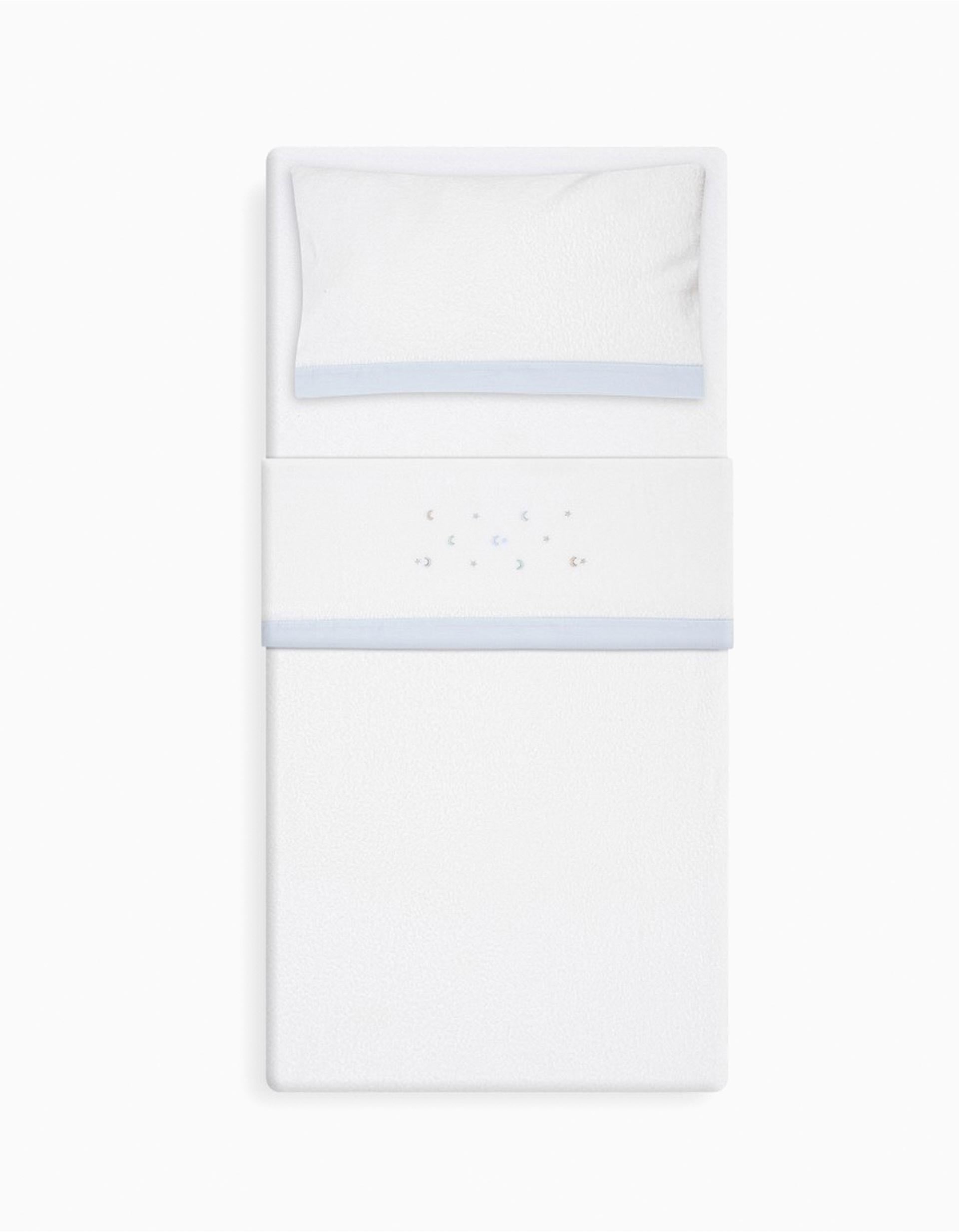 Conjunto de Lençóis 3 Pcs Interbaby Coralina 60X120cm, Estrelas Azul