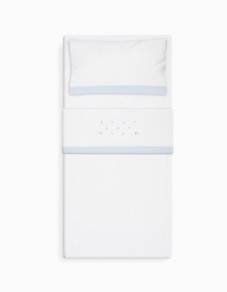 Set de Literie 3 Pcs Interbaby Éponge 60X120cm, Étoiles Bleu