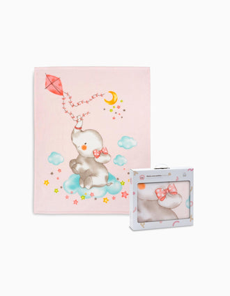 Manta de Sedalina Interbaby 110X140cm, Elefante Rosa