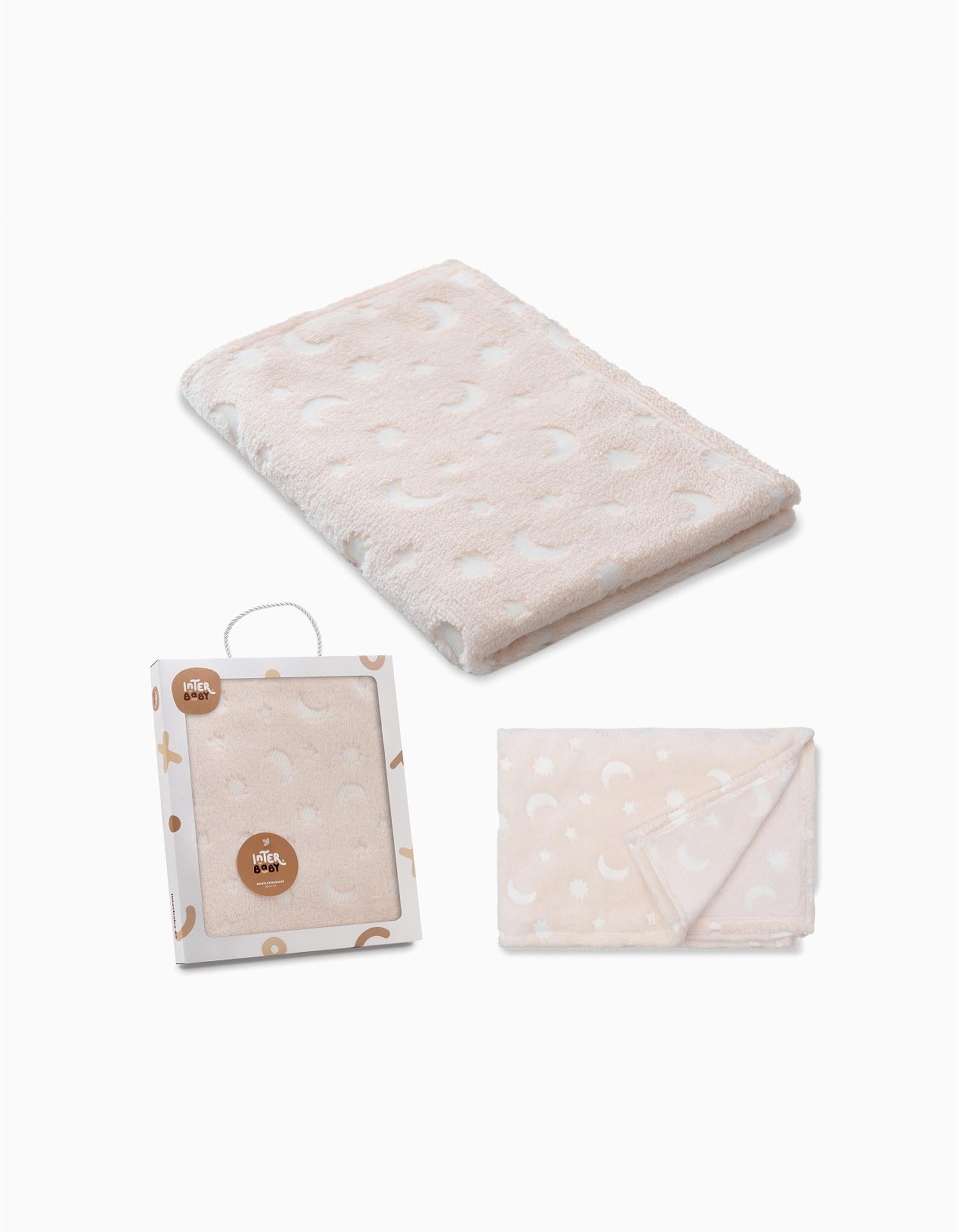 Manta Extra Macia Interbaby 80x110 Cm, Estrelas Bege