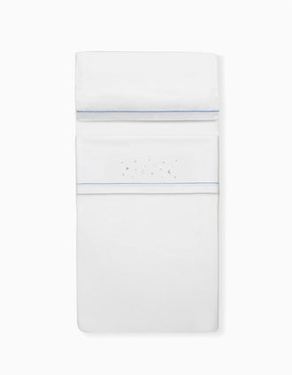Set de Literie 3 Pcs Interbaby Coton 85X55cm, Étoiles Bleu