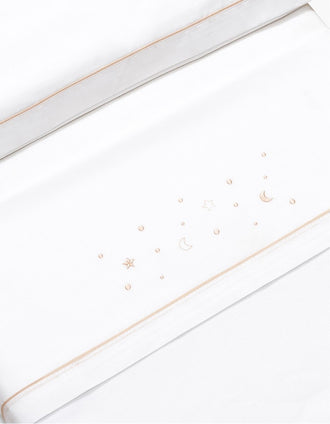 Set de Literie 3 Pcs Interbaby Coton 85X55cm, Étoiles Rose