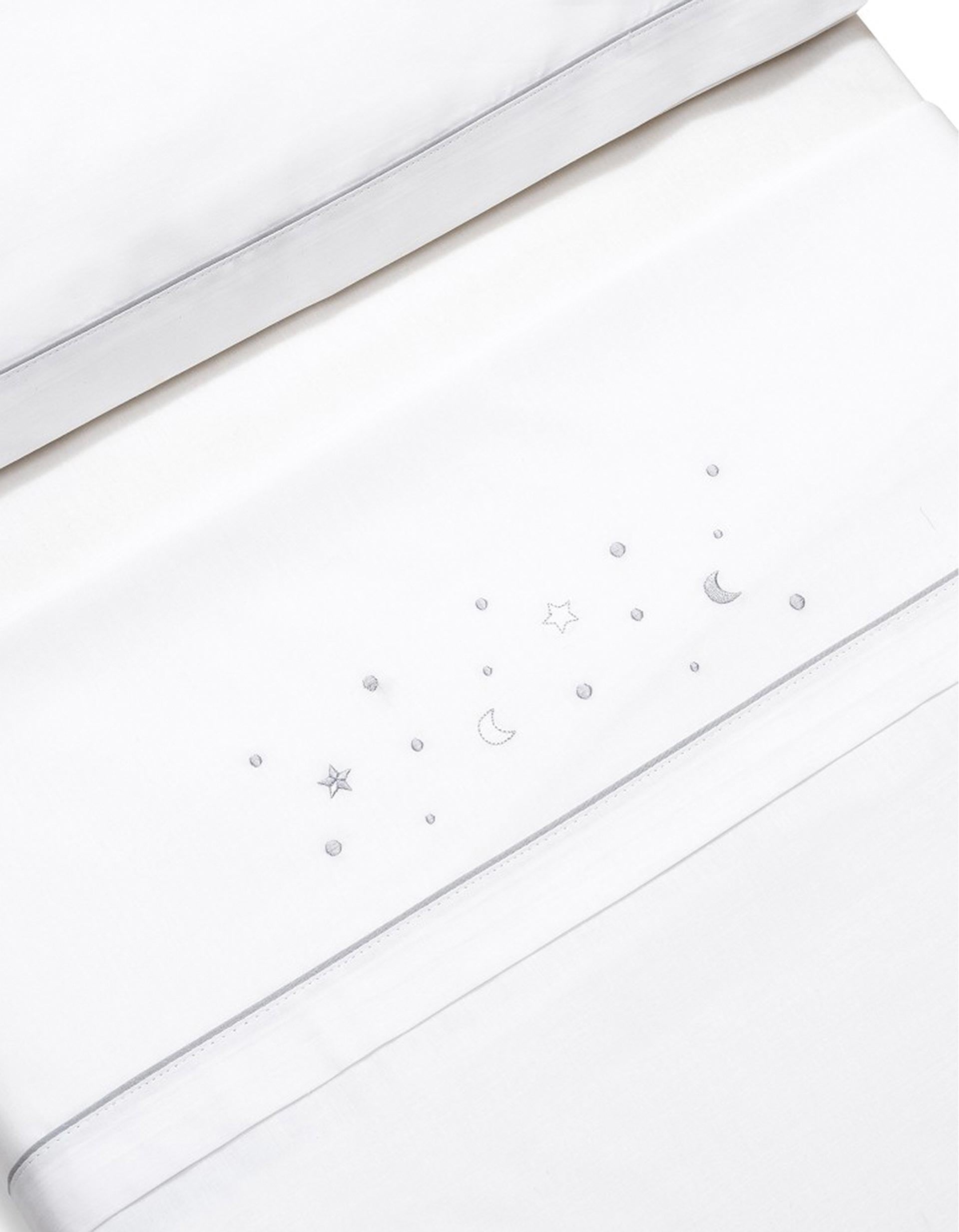 Conjunto de Lençóis 3 Pcs Interbaby Algodão 85X55cm, Estrelas Cinza 