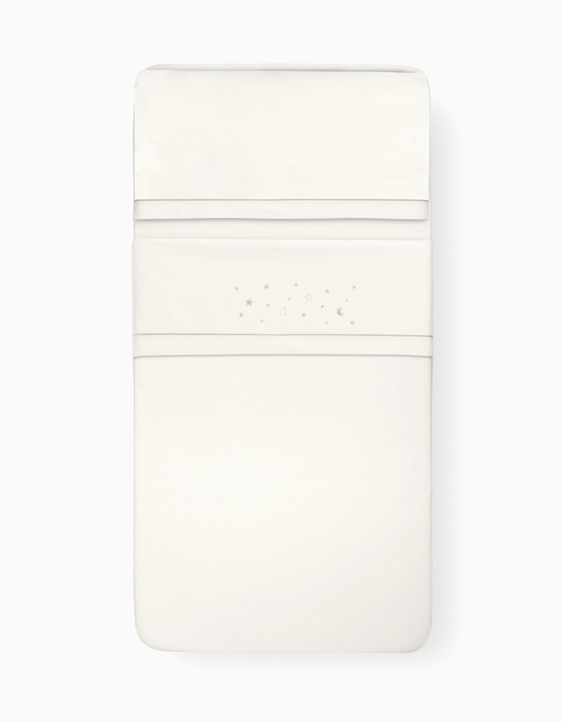 Conjunto de Lençóis 3 Pcs Interbaby Algodão 85X55cm, Estrelas Bege