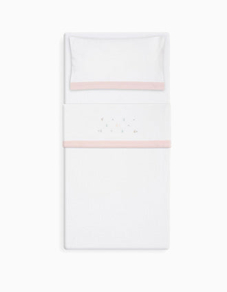 Set de Literie 3 Pcs Interbaby Éponge 60X120cm, Étoiles Rose