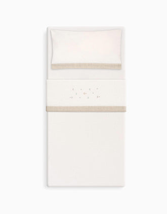 Set de Literie 3 Pcs Interbaby Éponge 60X120cm, Étoiles Beige